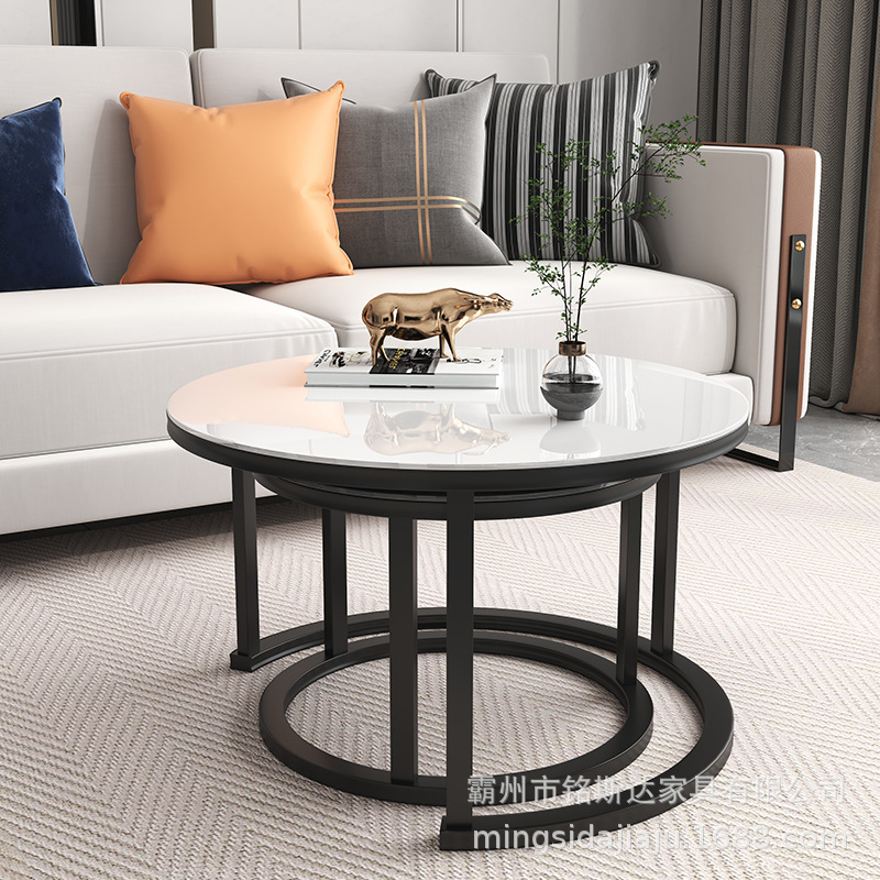 Coffee Table Combination Household Iron Light Luxury Table suit Modern Simple Apartment Homestay Small Apartment Living Room Table