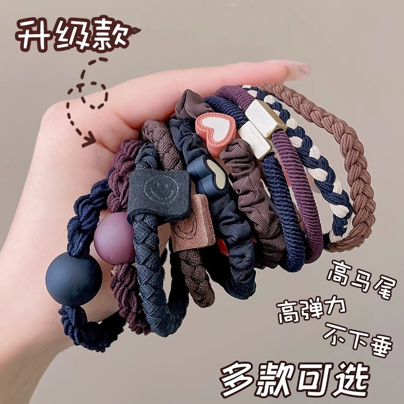 Korean-style simple love hair band high-grade durable hair rope does not hurt hair hair rope tie hair rubber band female hair accessories wholesale