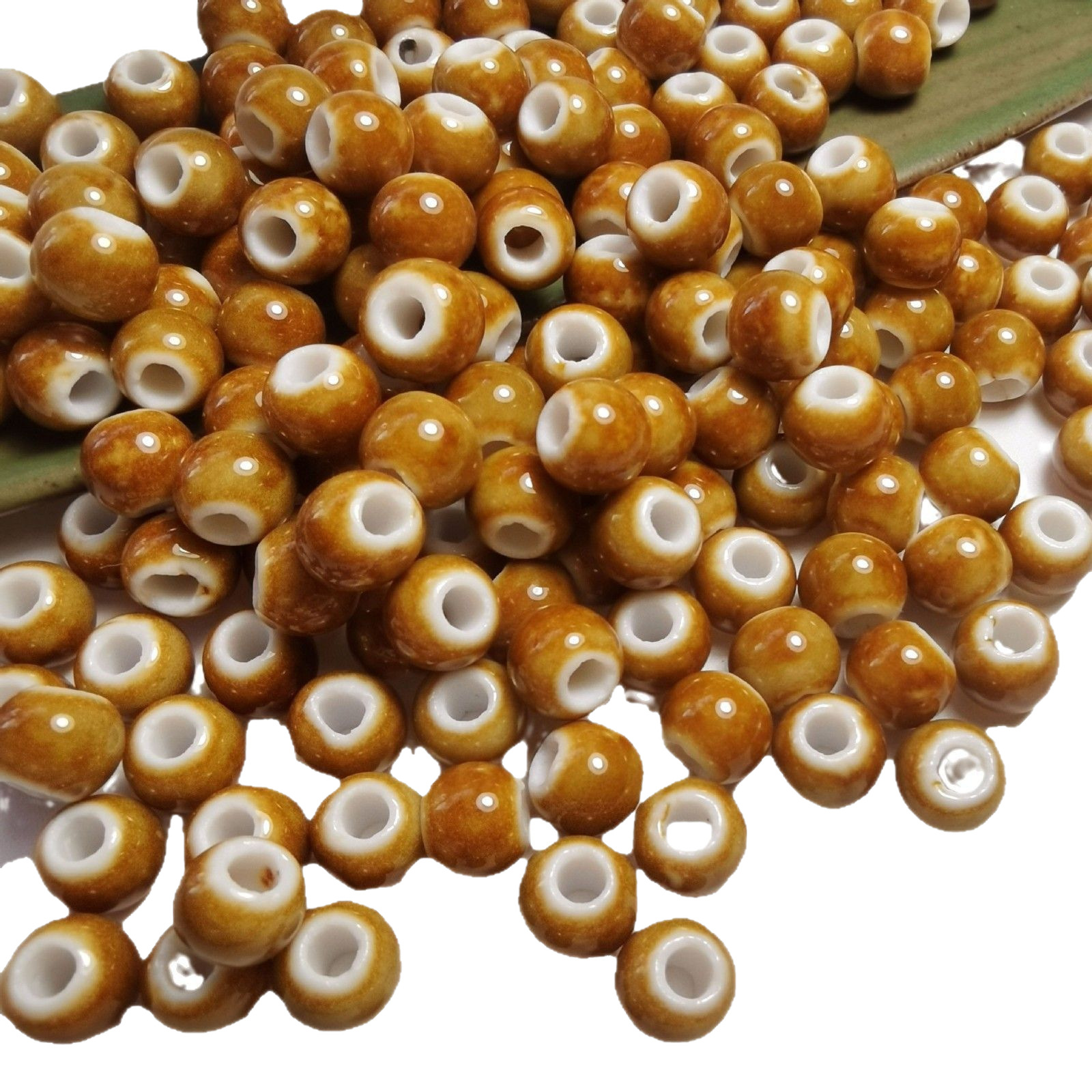 Jingdezhen Ceramic Round Beads Pure Color Monochrome Loose Beads Handmade DIY Beaded Jewelry Accessories Bracelet Wholesale