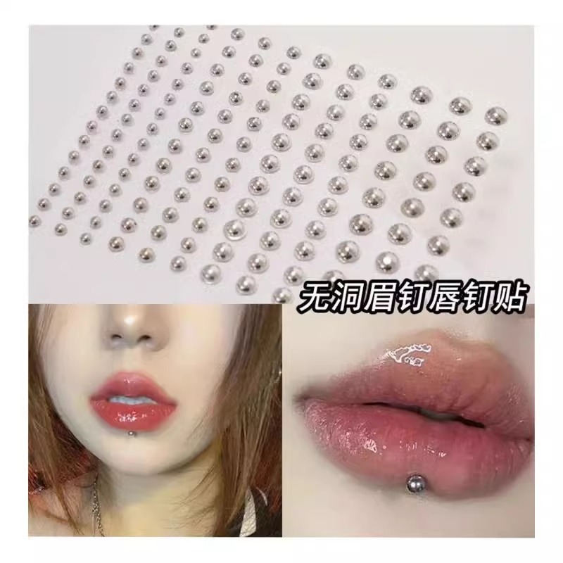 Eye Patch Without Drilling, No-Drill Eyebrow Studs, Fake Lip Studs, Personalized Devil Accessories, Punk Style Fake Nose Studs