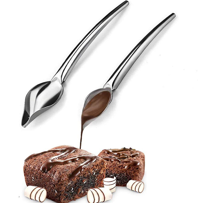 DIY Stainless Steel Chocolate Spoon Decorative Decorative Filter Spoon Pencil Writing Tool West Point Baking Cake Tools