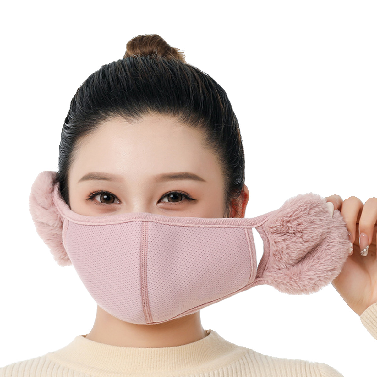Winter Warm Mask, Earmuffs, Cycling Windproof and Coldproof Two-In-One Stereo Cotton Ear Protection Mask, Stereo Face Mask