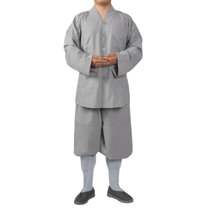 Monk and Nun Robes, Short Robes, Summer and Autumn Monk and Nun Clothing, Yellow, Gray, and Navy Blue Monk Robes, Unisex Set, Hongbo