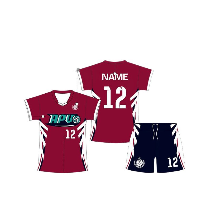 Personalized Customized Volleyball Uniform Suit for Men and Women, Full-Body Digital Printed Quick-Drying Badminton Uniform, Competition Training Team Uniform