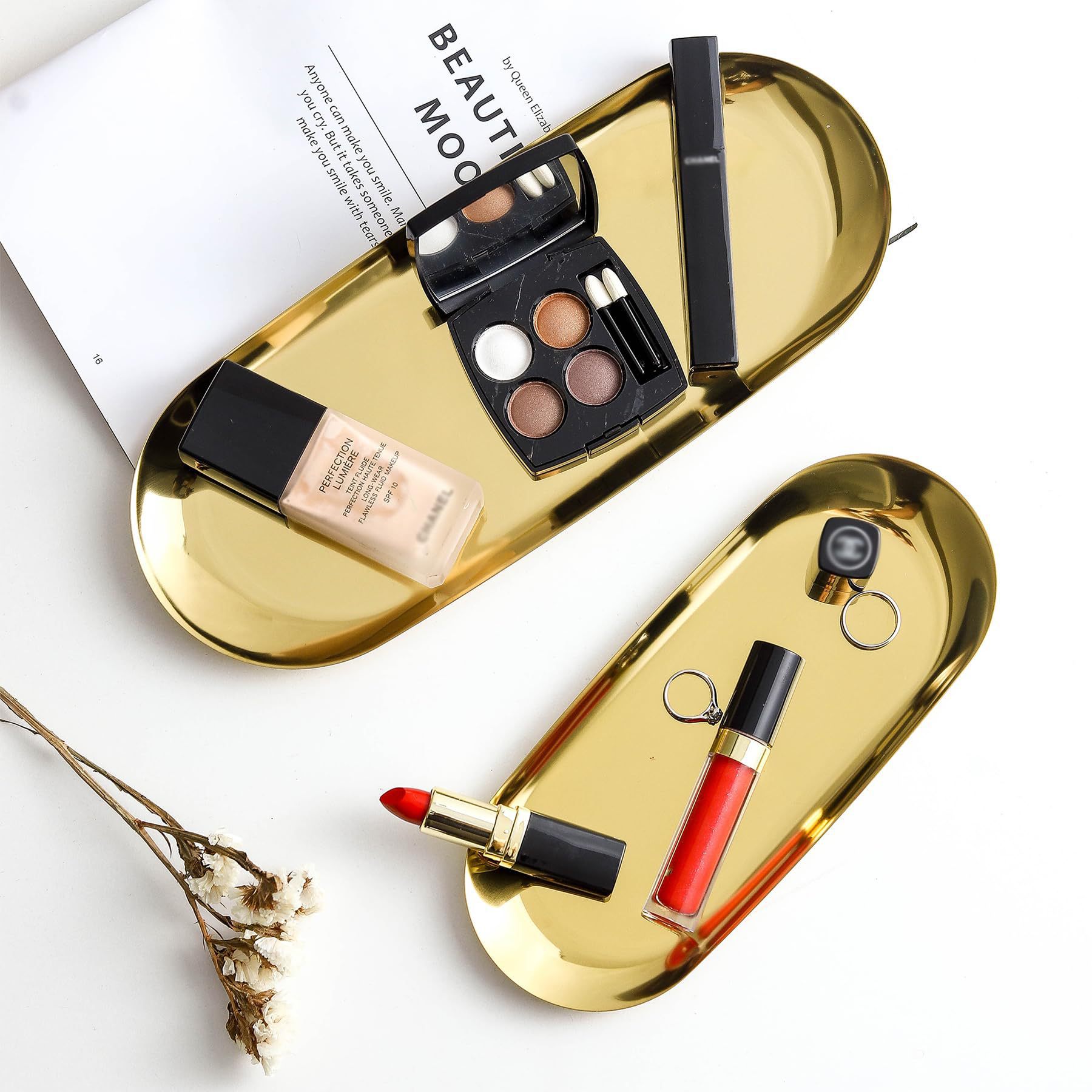 Stainless Steel Rust Alcohol Tray Oval Jewelry Plate Dim Sum Candle Plate Extra Large Storage Plate Nordic Style