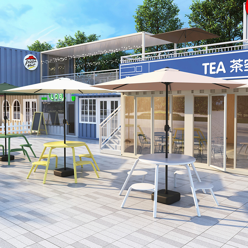 Outdoor Courtyard Parasol Open-Air Garden Commercial Outdoor Stall Rest Area Tables and Chairs Villa Courtyard Leisure Tables and Chairs