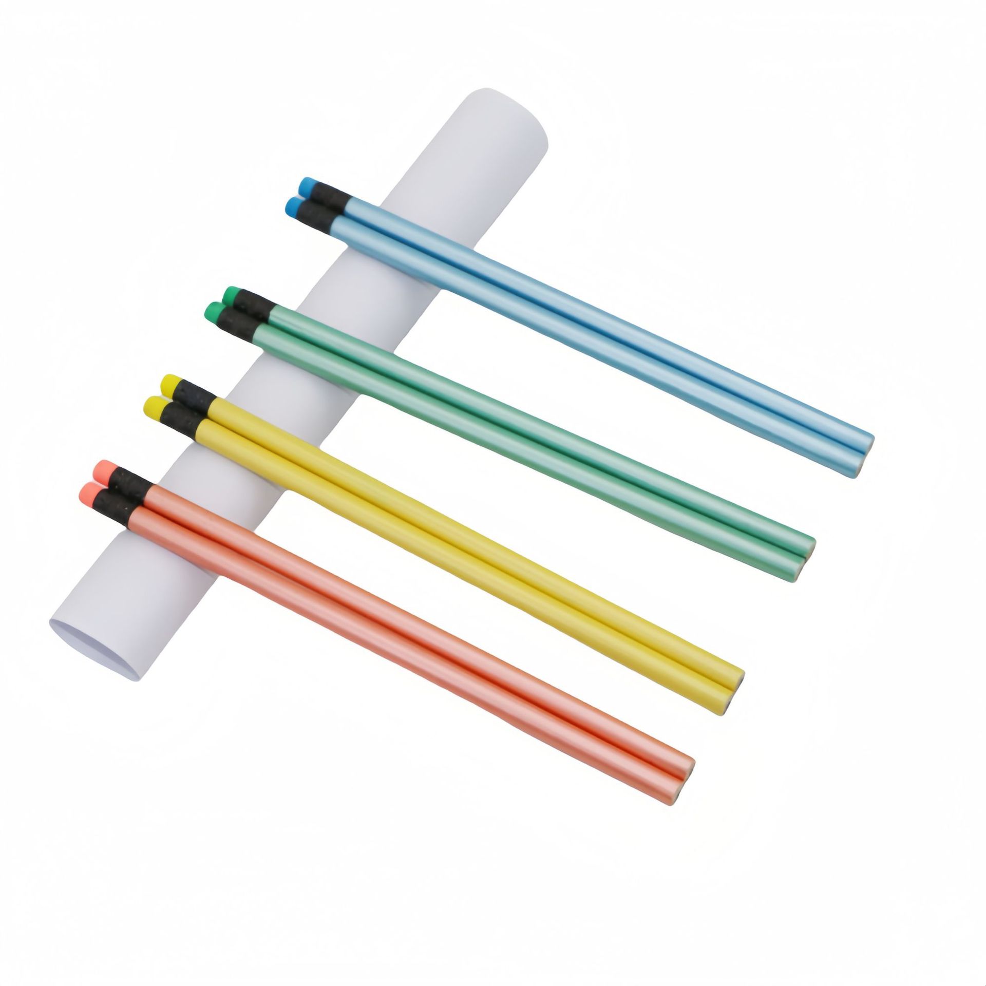 Colorful Hole-Pen Pencils, High-Quality Hb Hexagonal Barrel with Lead Refills and Erasers, Student Handwriting Practice, Posture Correction Stationery Factory