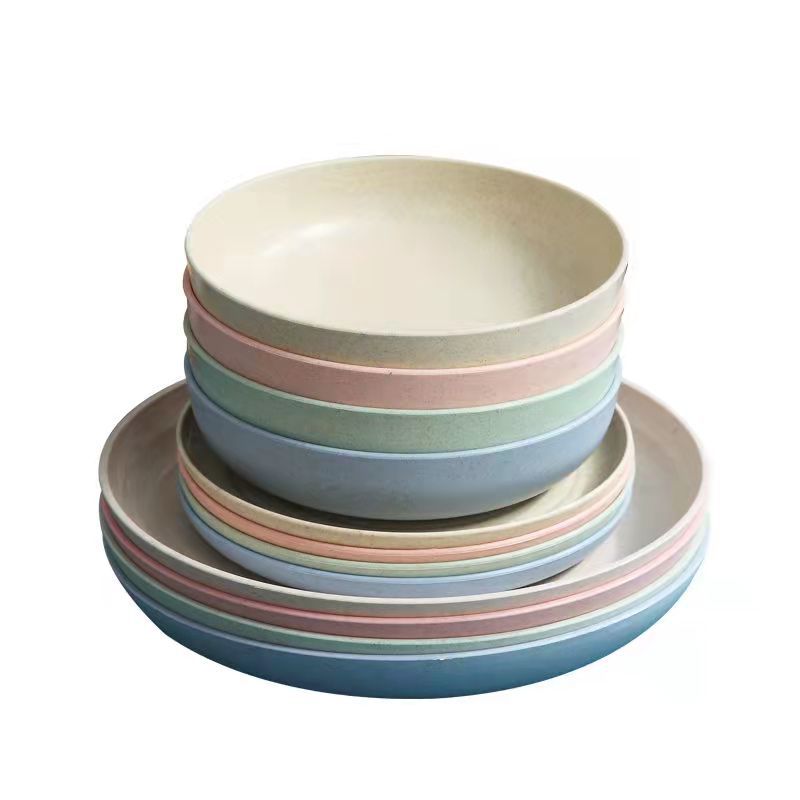 Wheat straw plate household creative cute dish plastic fruit plate Nordic style bone dish drop-resistant small dish