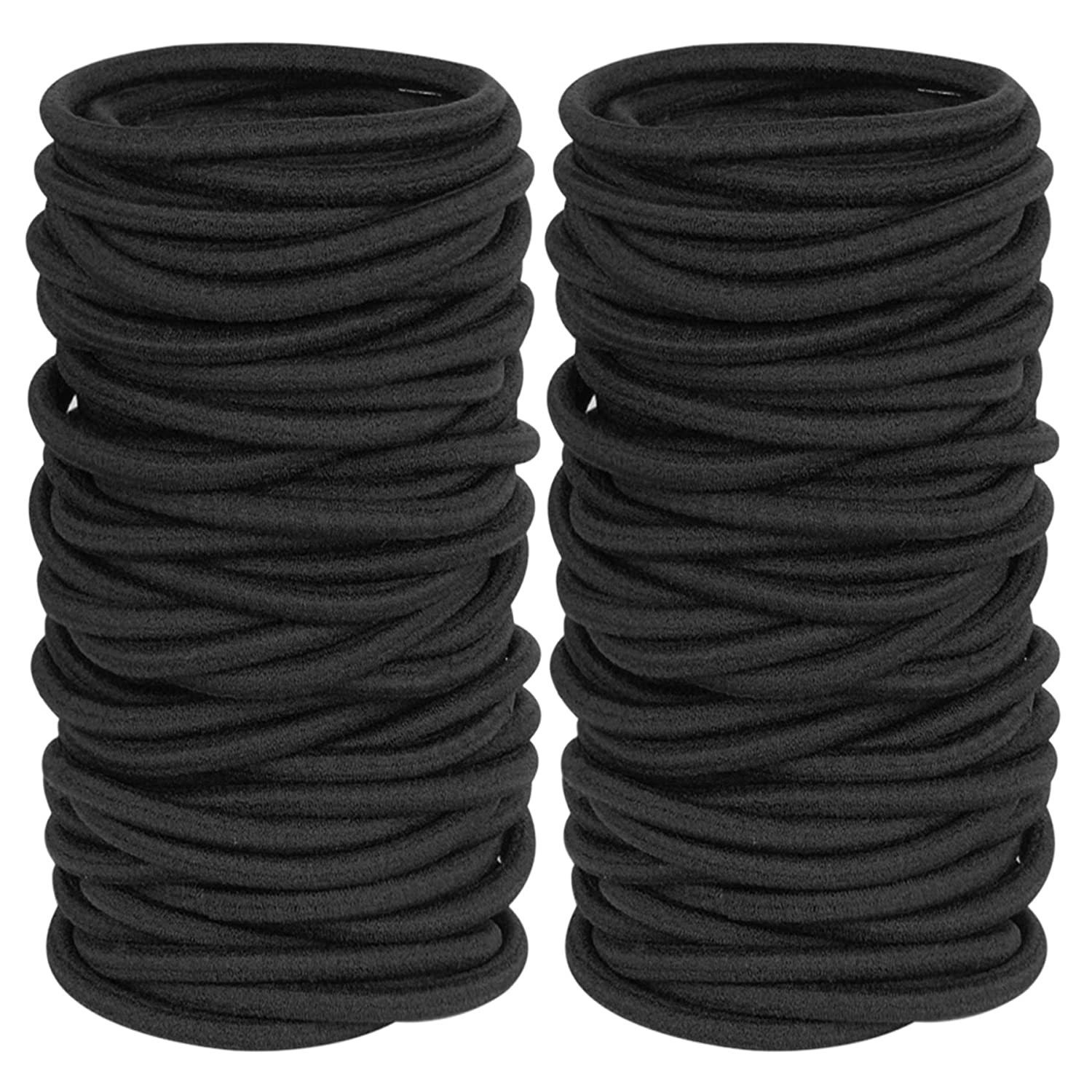 Basic Black 4mm High Elastic Rubber Band Hair Rope Seamless Hair Ring Women's Hair Accessories Tie Rope diy Accessories Headwear