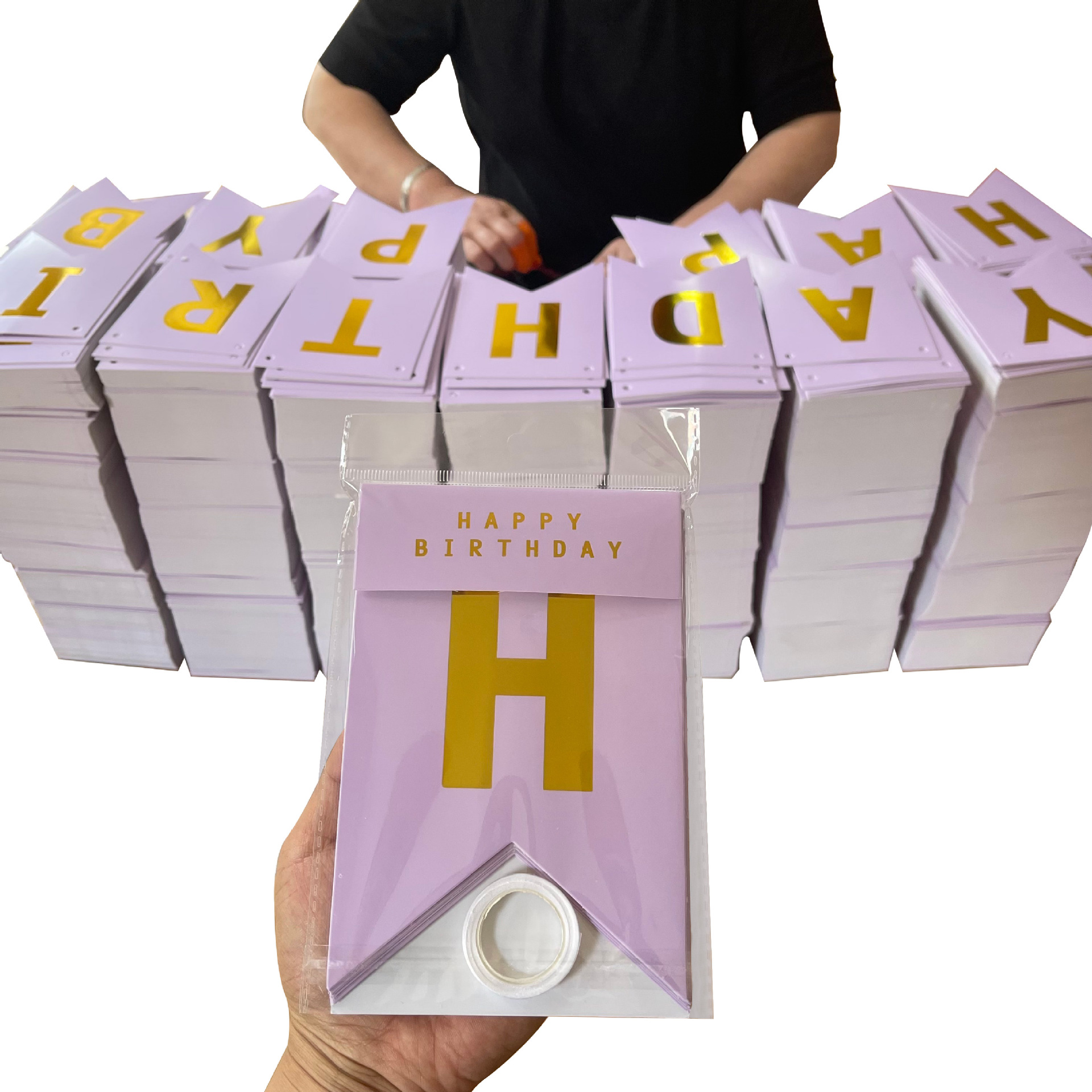 Gold Foil Fishtail Happy Birthday Banner Party Decoration Happy Birthday Banner Garland