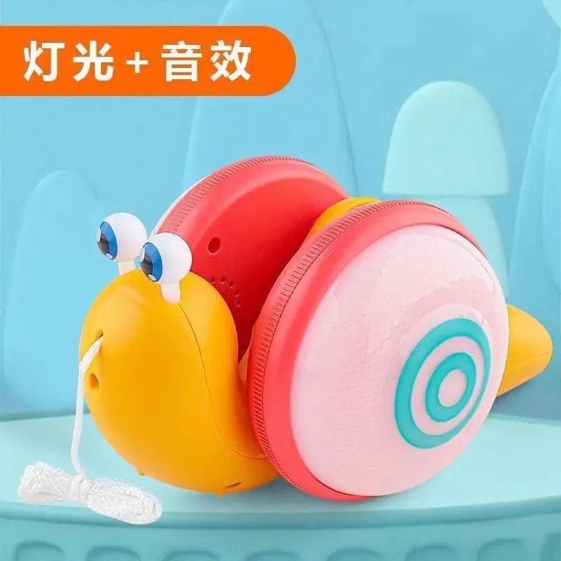Explosions Lying Rope Snail Children's Pull Rope Towing Line Sneaking Baby Pull Line Toddler Luminous Sound Small Toy