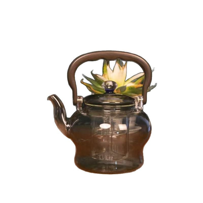 Electric Ceramic Stove with Handle, Dual-Use for Heating and Steaming, Flower Tea Pot, High-Temperature Resistant High Borosilicate Glass Starry Sky Pot, Starry Sky Gradient