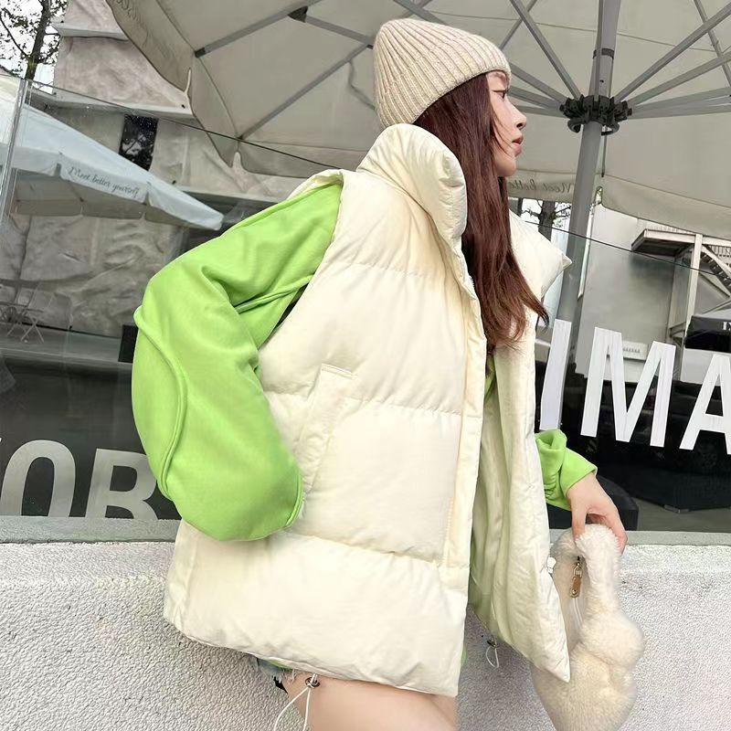 Autumn and Winter Short Down Cotton Vest Women's New Korean Style Loose Slimming Chanel Style Vest Vest Versatile Coat Trendy