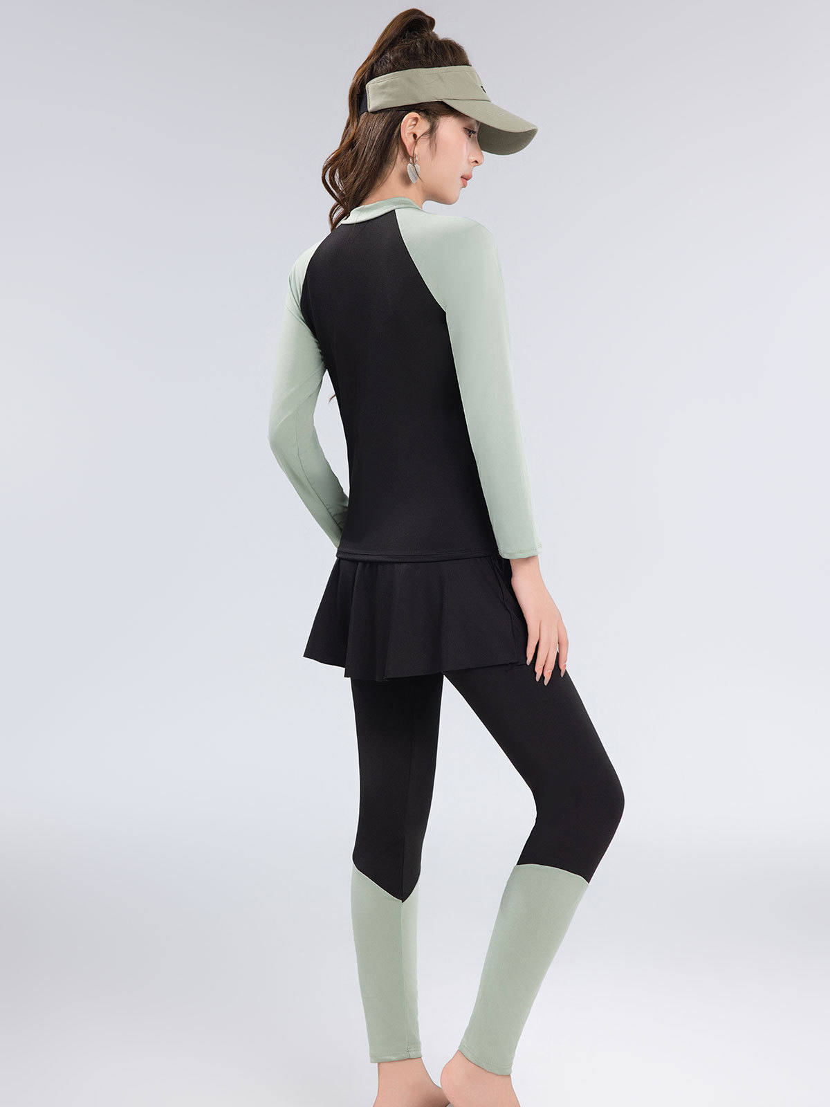 Swimwear Women's 2024 New Swimming Sunscreen Three-piece Set Conservative Split Long Sleeve Trousers Surf Snorkeling Jellyfish Clothes