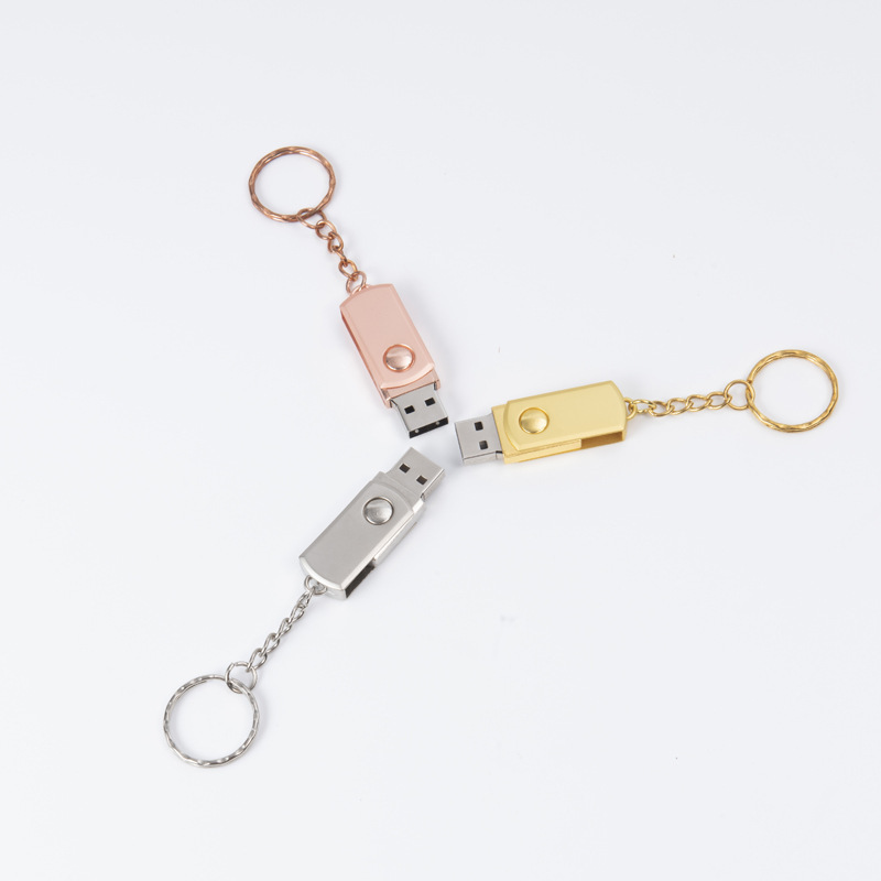 Small Fat Rotating USB Flash Drive in Stock Logo Creative Metal Engraving 32g Corporate Gift 16g Mobile Phone Car 8 USB Flash Drive