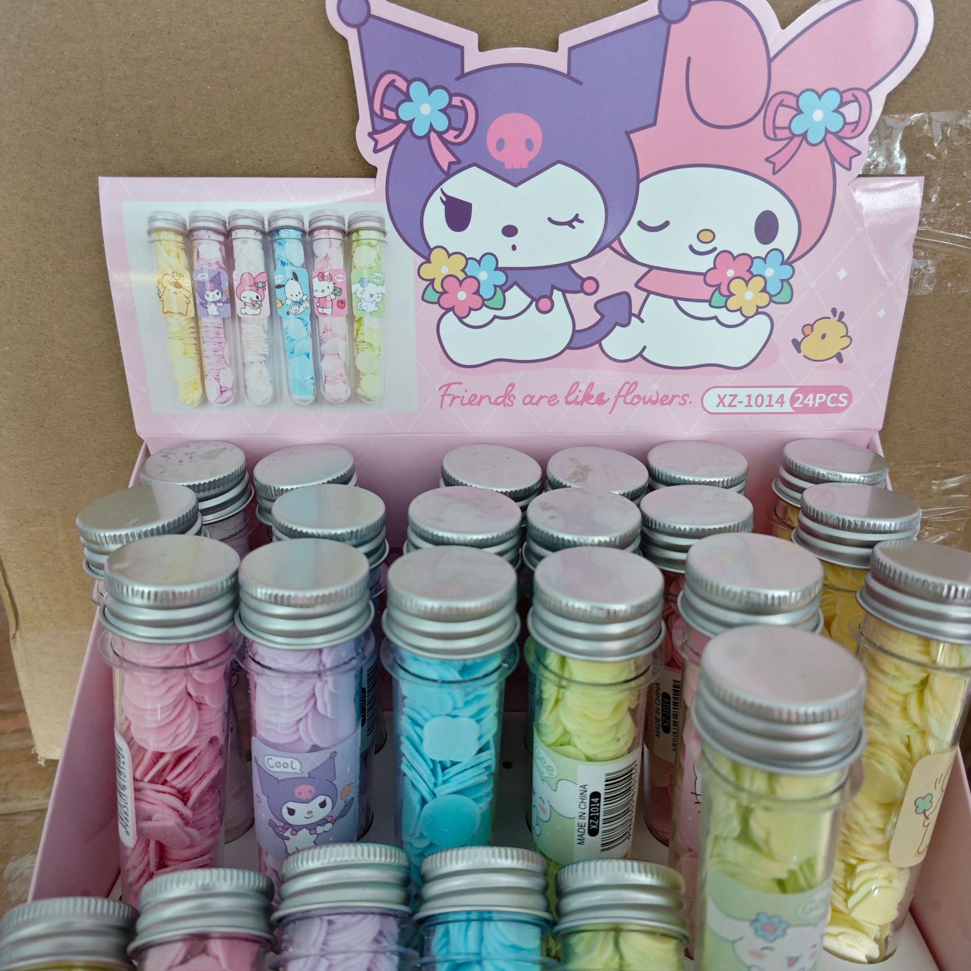 Sanrio Test Tube Soap Flakes Student Portable Outdoor Disposable Hand Washing Flakes Capibala Creative Petal Fragrance