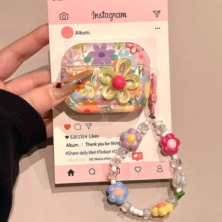 Summer Flowers Suitable for Apple Headset Protective Case airpodspro2 Case Bluetooth New airpods4 Third Generation