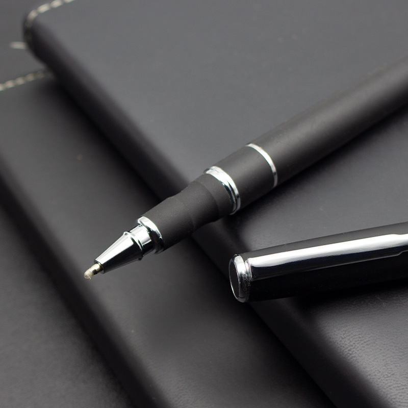 Factory direct business metal jewelry pen black gel pen rubber pen rubber pen advertising pen can do LOGO
