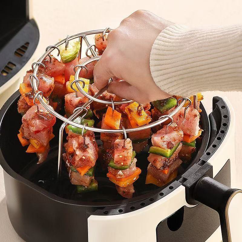 Vertical Grill Kebab Stainless Steel Air Fryer Special Round BBQ Oven Kitchen Household Kebab