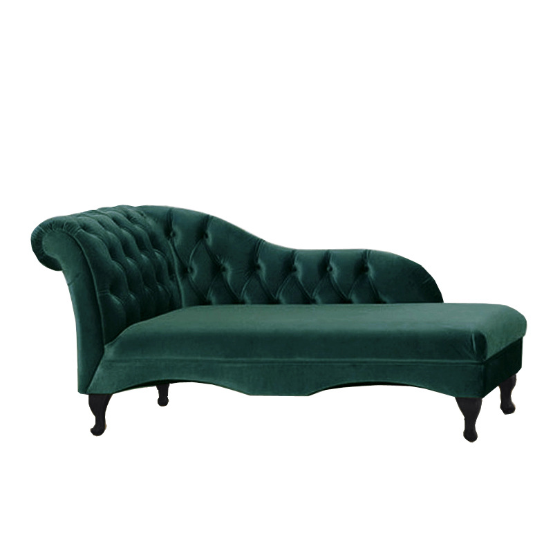 American-style fabric chaise longue small bedroom leisure beauty couch small sofa single solid wood chaise longue recliner