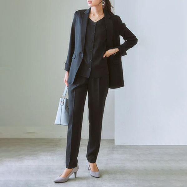 Japanese 2024 Small Suit suit Korean Style High-end British Style Leisure Spring and Autumn New Suit Vest Three-piece Set for Women