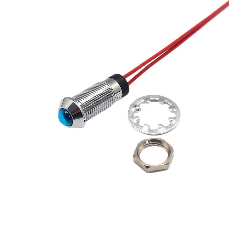 8mm short convex head indicator 12V220V metal strip LED signal lamp waterproof (FL1M-8SW-2)