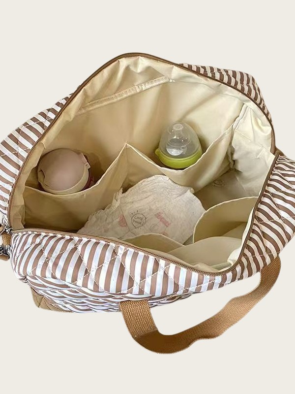 South Korea Mummy Bag Baby Bottle Diaper Storage Bag Baby Bag Instant Handheld Large Capacity Quilted Shoulder Bag