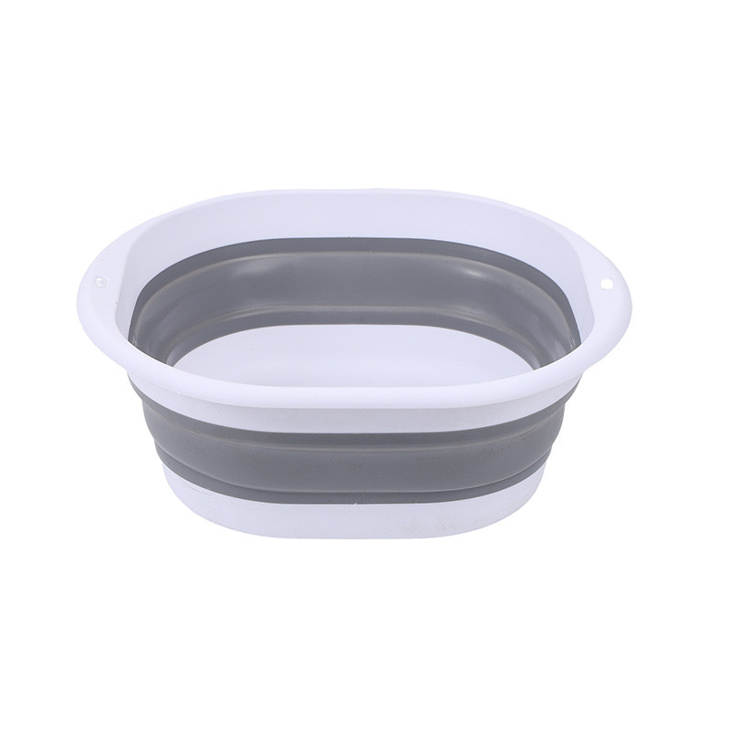 Portable Silicone Foldable Washbasin Vegetable Washing Basin Student Dormitory Plastic Foot Washing Basin Multi-purpose Basin