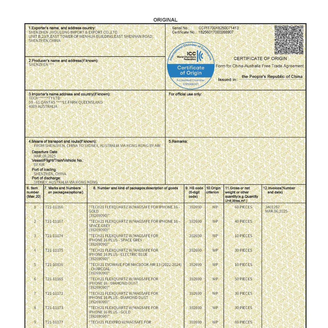 Origin Certificate Coco Originality Certificate Business