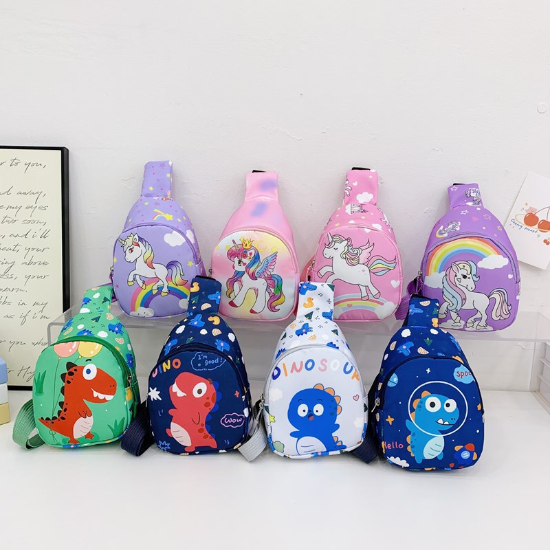 Новая детская монетница, мультяшная, милая, с динозавром, сумка на грудь для мальчиков и девочек, западный стиль, принт, кроссбоди