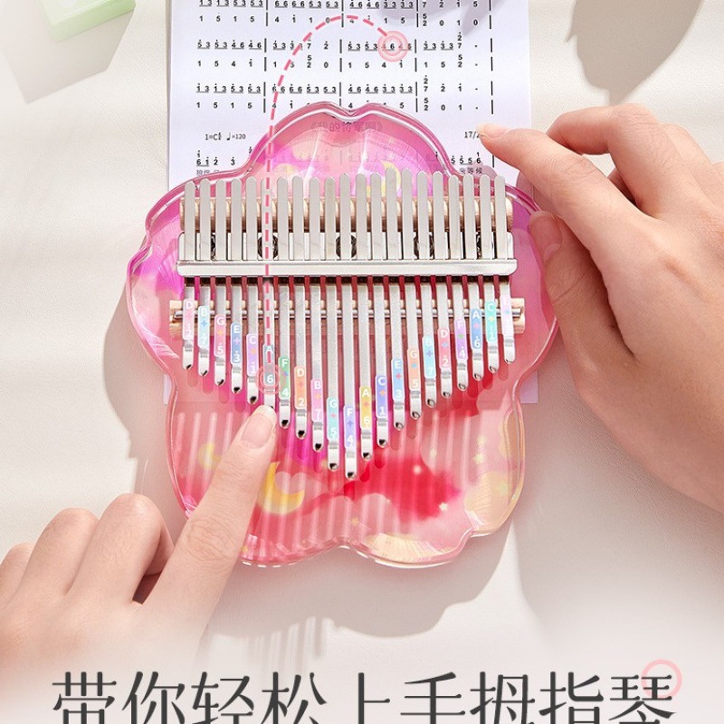 Crystal Transparent Thumb Piano Kalimba for Beginners 17-Tone Finger Piano 21-Tone Kalimba for Female Students
