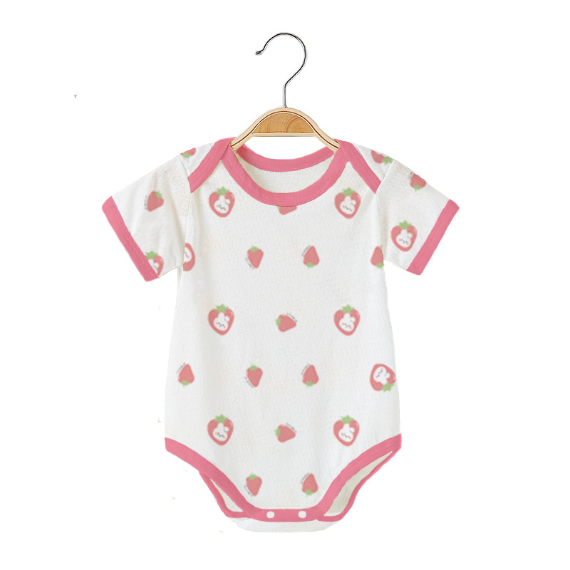 Summer Baby Wrap Fart Clothes Newborn Short-sleeved Thin Pajamas Baby Triangle Climbing Suit Hare Jumpsuit