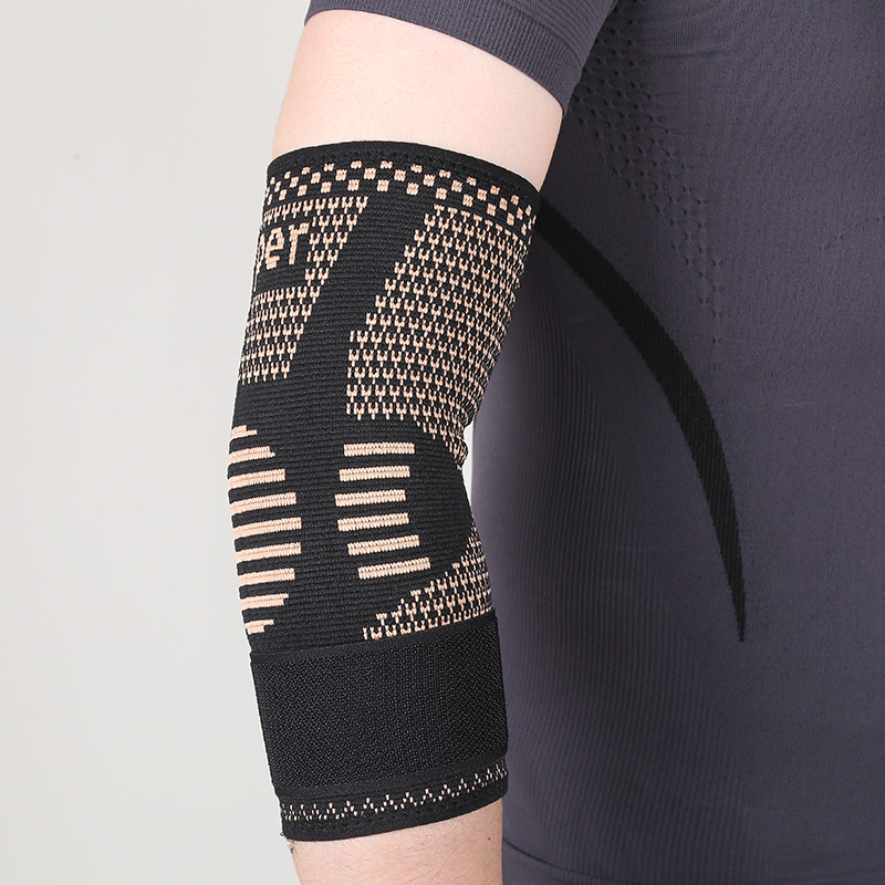 Cross-Border Sports Copper Fiber Ion Elbow Bandage Basketball Adult Weightlifting Fitness Strap Elbow Protector Pressurized