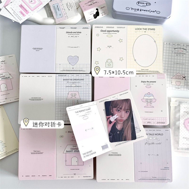 Мини-инс складная карточка картонная защищает маленькую карточку упаковочный материал декор складной DIY сообщение поздравительная карточка