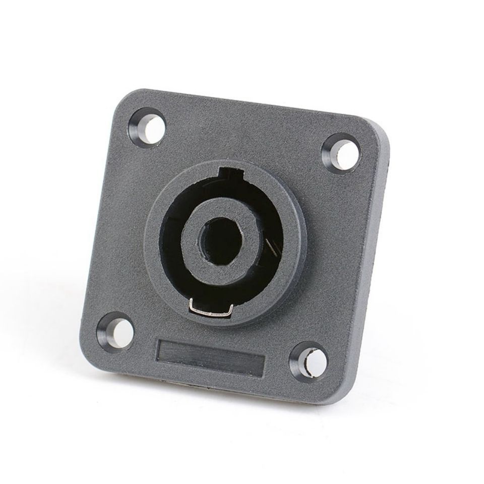 4P4 core professional audio socket Cannon plug four-core large square NL4 socket Ohm audio socket with metal sheet