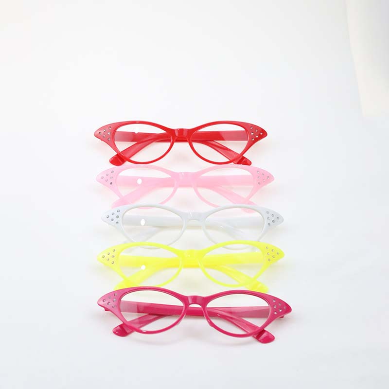 Big Sale 2025 New Style Adult and Kidsren's Diamond-Encrusted Korean Fashion Retro Glasses Flat Cat-Eye Glasses Triangle Diamond