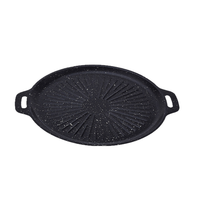 Outdoor Camping Grill Plate Korean Style Barbecue Plate Cardboard Barbecue Plate Teppanyaki Grill Pot Household Maifan Stone Frying Plate