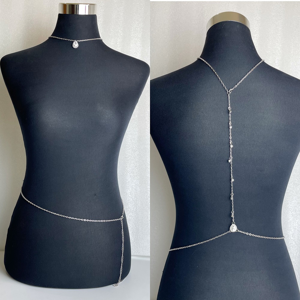 European and American Export Street Photography Fashion New Trendyy Personalized Fashion Necklace Gold Chain Tassel Exaggerated Body Chain