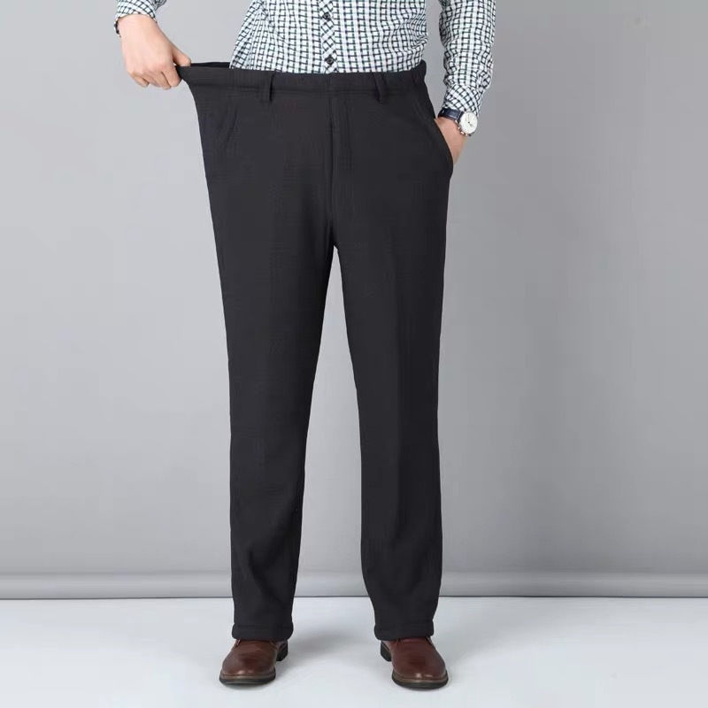 Lamb Velvet Pants Dad Winter Middle-aged and Old Men's Pants Fleece-lined Thickened Old Men's Cotton Pants Loose Deep Large Size Grandpa Outer Wear