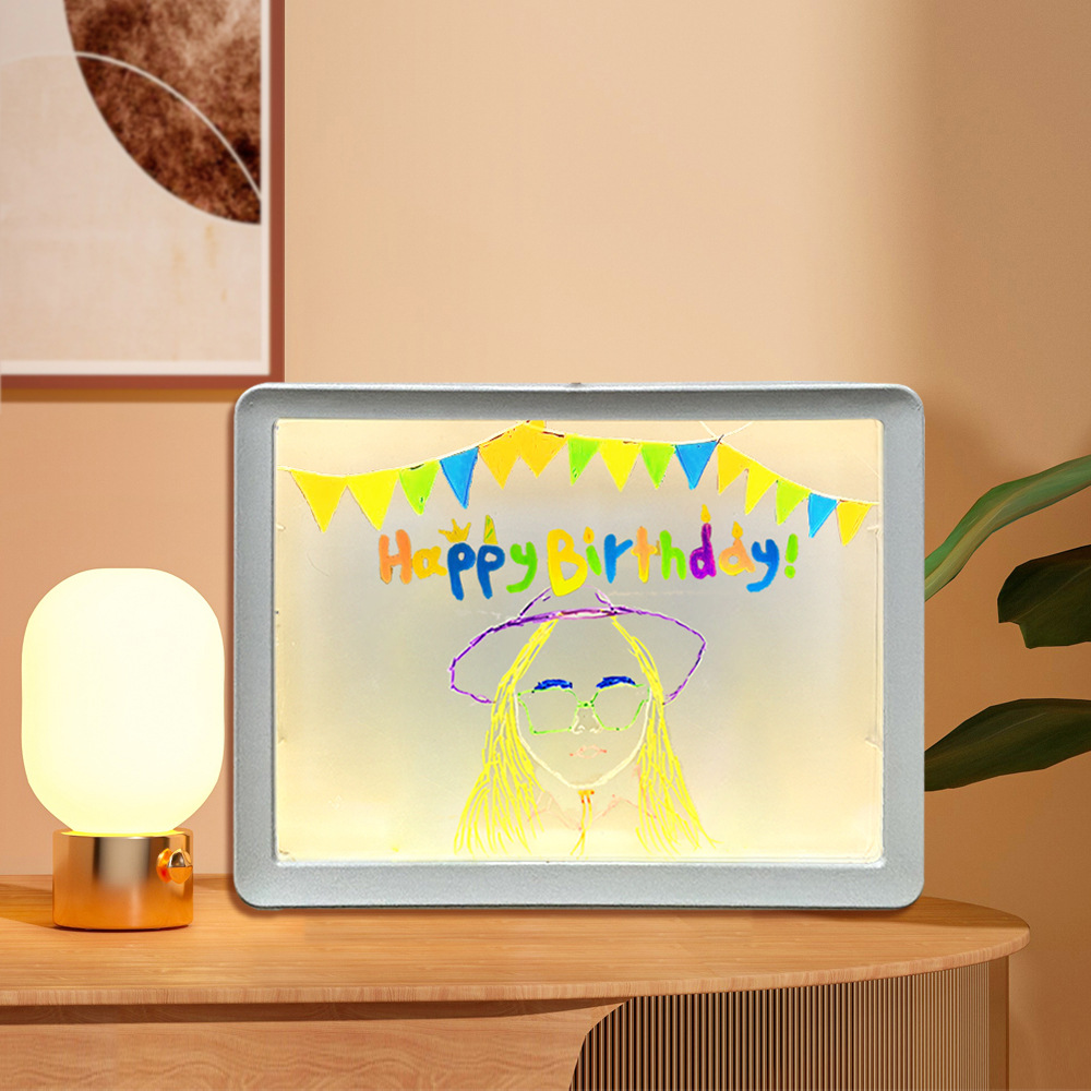 Children's Luminous Drawing Board DIY Graffiti Erasable Acrylic Fluorescent Board Blackboard Kidsren's Educational Toy Writing Board