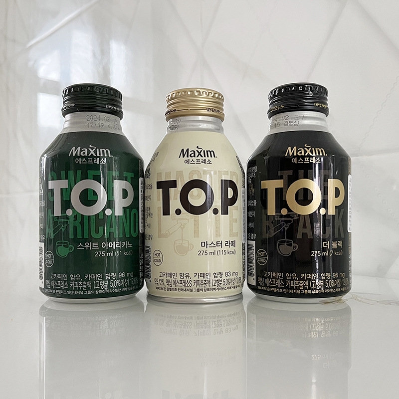 Maixin Top кофе латте, вкус мокко, готовый к употреблению, черный, 275мл, корейский импорт