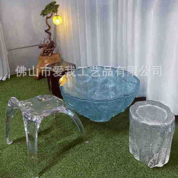 Designer Art Chair Hotel High-End Seat Transparent Ice Crystal Art Living Room Chair High-End Place Seat Source