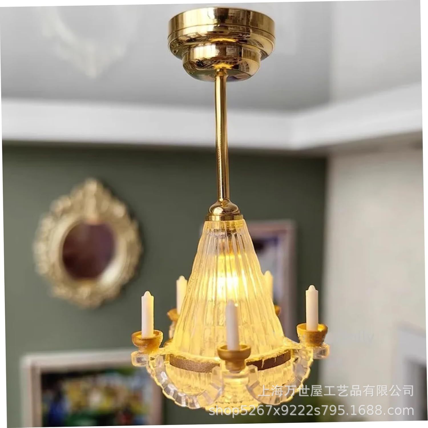 1:12 кукольный домик, мини (акриловая имитация, люстра с свечами) для внутреннего и наружного декора