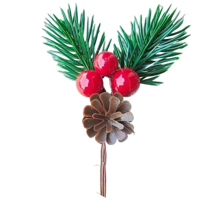 Christmas decorations pine needles red pine cone pendant DIY accessories creative packaging gift box accessories cross-border supply