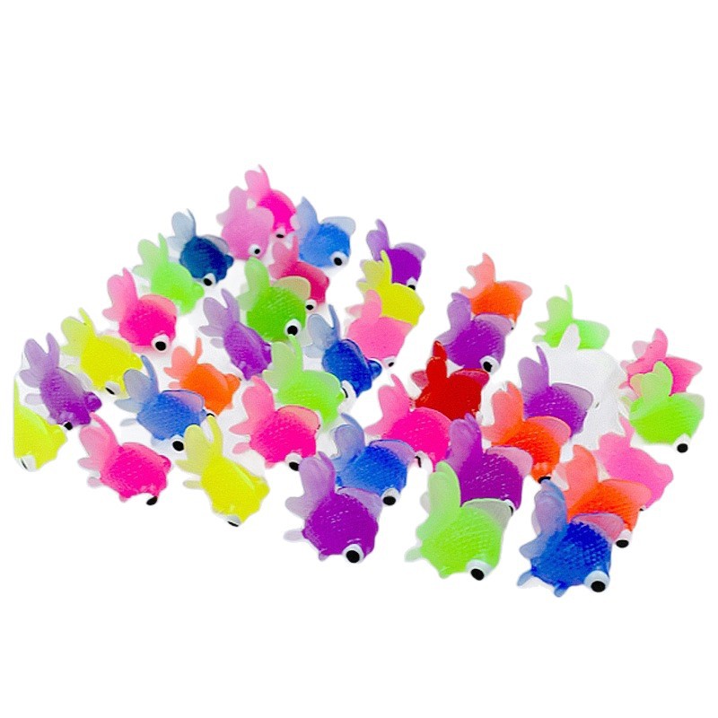 Tpr Colorful Little Goldfish Floats on Water, Cute Big-Eyed Little Goldfish Toy, Summer Fishing Game Small Toy, Cross-Border