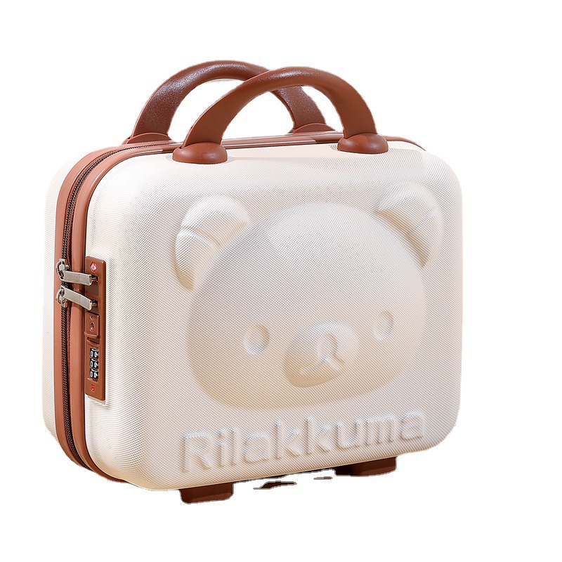 14-inch children's cute trolley case zipper boarding case pattern logo bear children's luggage