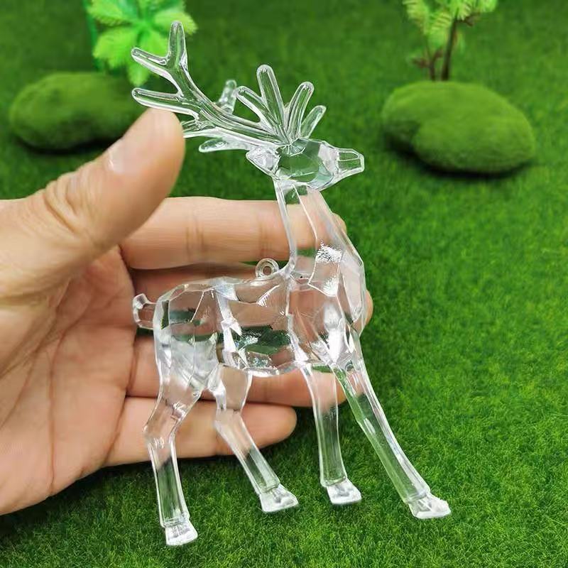 St. Summing Christmas Deer Pendant Transparent Acrylic Elk Craft Gift Ornament Li Deer Home Deer Pendant