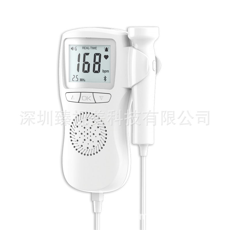 Fetal Heart Rate Monitor, Home-Use Doppler Fetal Movement Monitor for Pregnant Women and Babies during Pregnancy, English Export