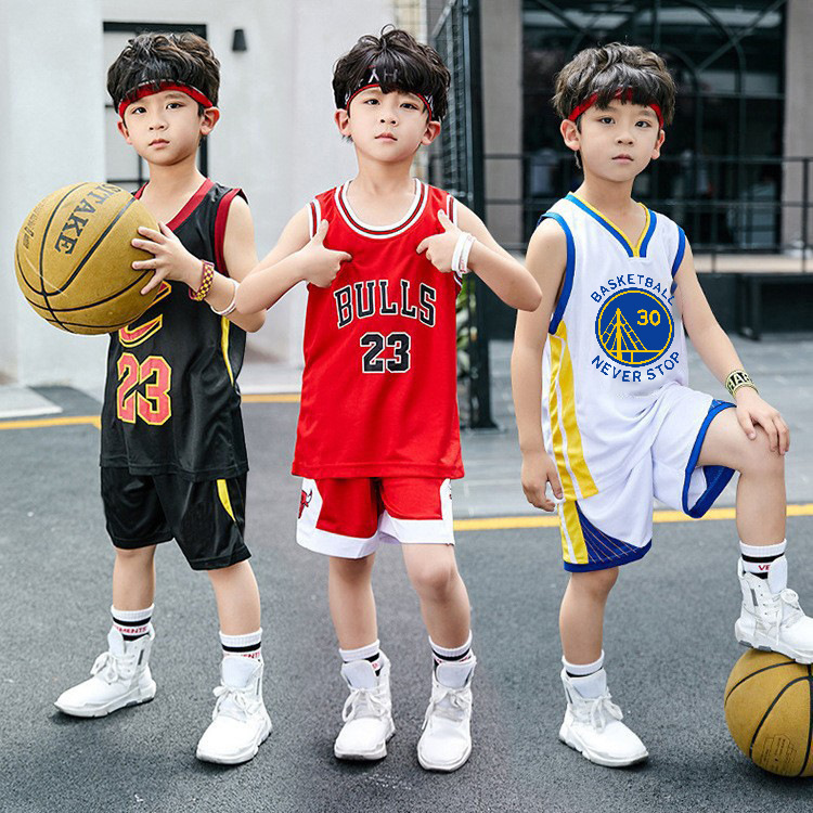 Wholesale Summer Children's Jersey Basketball Uniform Set Primary School Children Performance Sports Competition Quick-Drying Training Team Uniform
