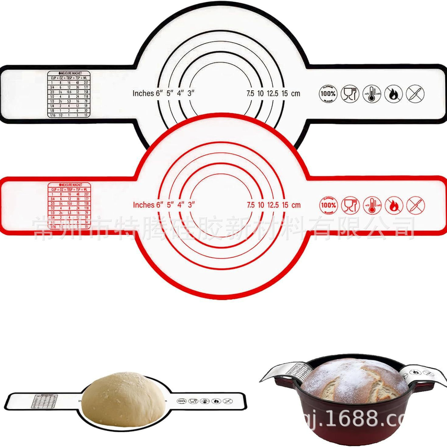 Силиконовый коврик для выпечки с длинной ручкой, антипригарный, для голландской кастрюли
